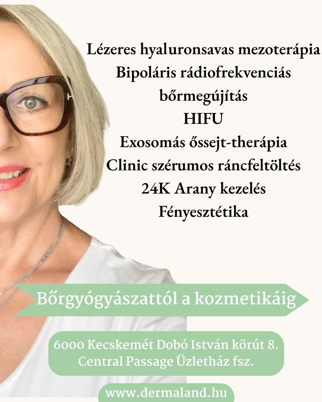 hifu, mezoterápia, thermage, rádiofrekvenciás antiaging, noage, ráncfeltöltés, kecskeméti kozmetikus, dermaland kozmetika