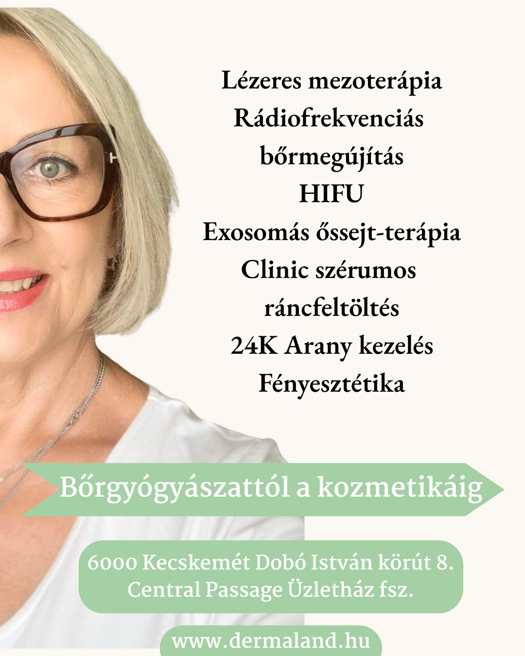 kecskeméti dermaland kozmetika, kozmetikus, diplomás egészségügyi végzettséggel, hifu, mezoterápia, lézeres szőrtelenítés, rádiofrekvenciás kezelések, antiaging, noage, peeling, drderm, nagykőrös, kiskunfélegyháza, cegléd, szeged, lajosmizse, tiszakécske